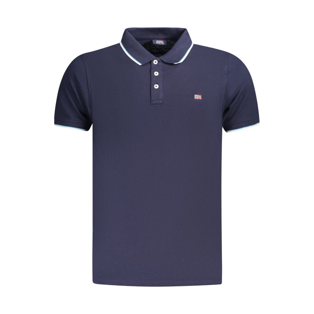 Polo Shirt by Norway 1963 for men in cotton blue showcases a sharp silhouette, detailed with a refined and sharp short-sleeve for a sophisticated finish.