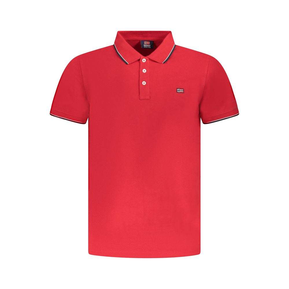 Polo Shirt by Norway 1963 for men in lyocell & cotton red presents a crisp silhouette, artfully detailed with a crisp short-sleeve and crisp .