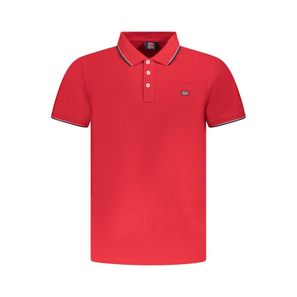 Polo Shirt by Norway 1963 for men in lyocell & cotton red presents a crisp silhouette, artfully detailed with a crisp short-sleeve and crisp .