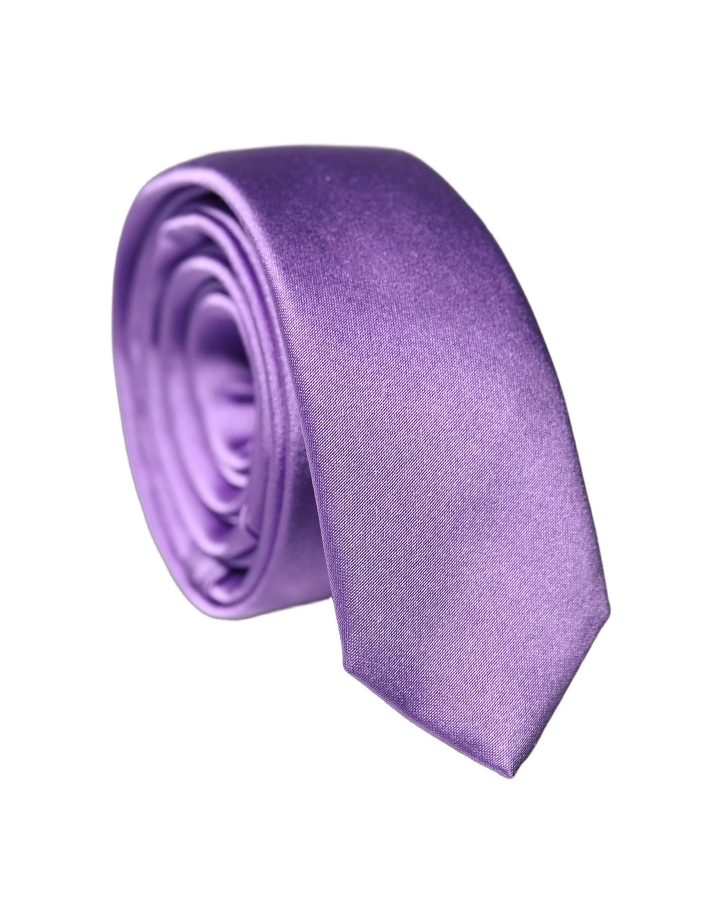 Dolce & Gabbana Purple Solid 100% Silk Adjustable Men Tied Necktie Tie