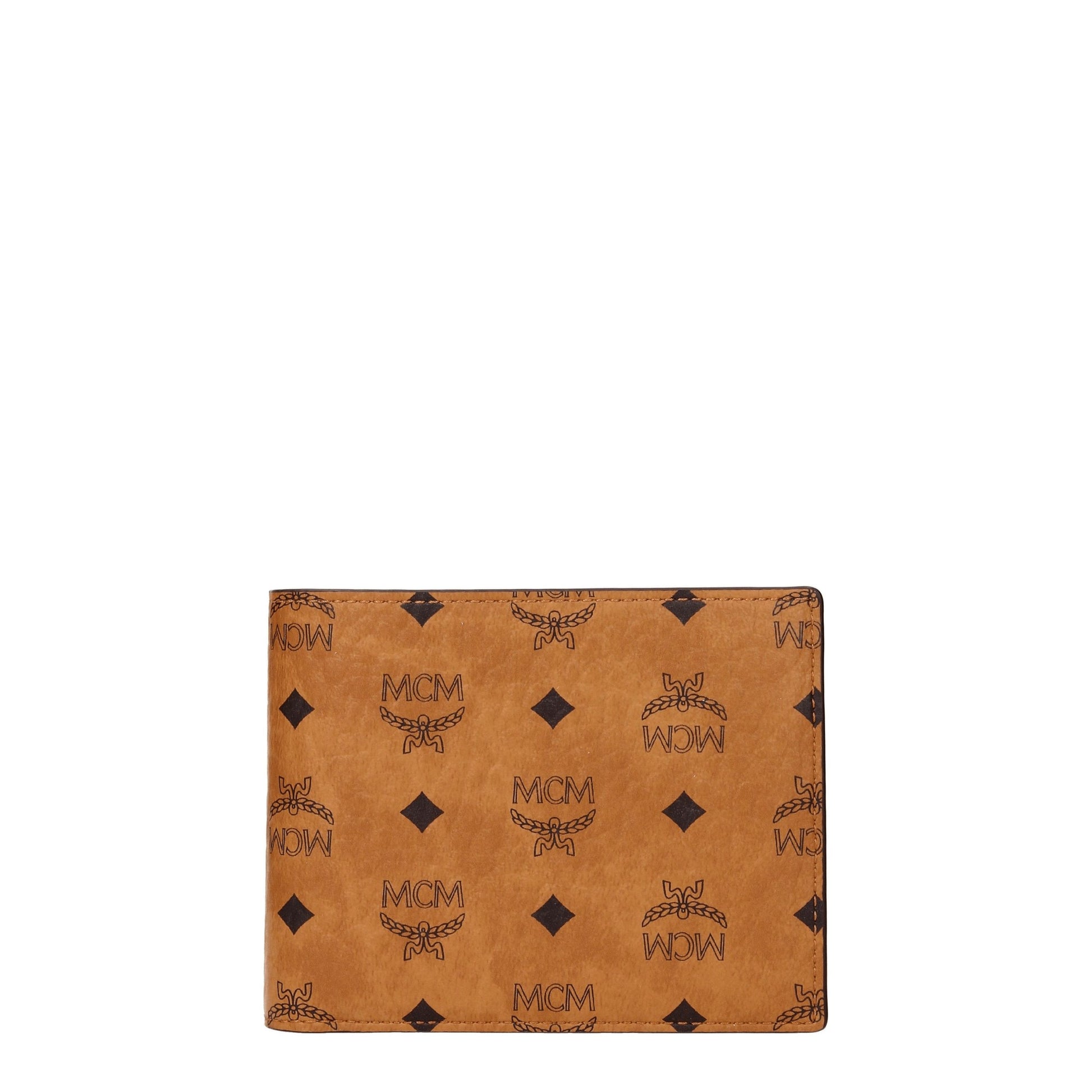 Cardholder Wallet by MCM for men in leather brown showcases a refined silhouette, artfully detailed with the signature style of the Leather Cardholder Wallet and functional card-organization.