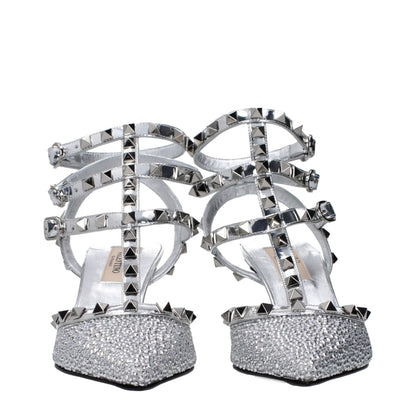 Stiletto Sandals by Valentino Garavani for women in patent leather gray & silver features an statuesque Women's Patent Leather Stiletto Sandals silhouette with a refined stiletto and elegant .