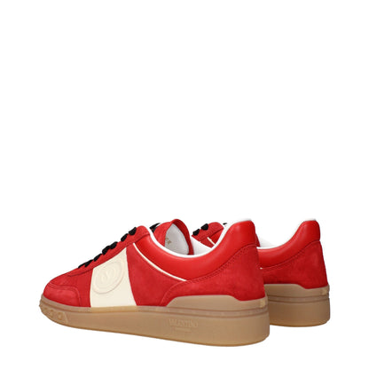 Sneakers by Valentino Garavani for men in suede leather & rubber ivory & red presents a on trend silhouette from the Men's Low Top Suede Leather & Rubber Sneakers collection, showcasing a on trend low-top style for an elevated aesthetic.