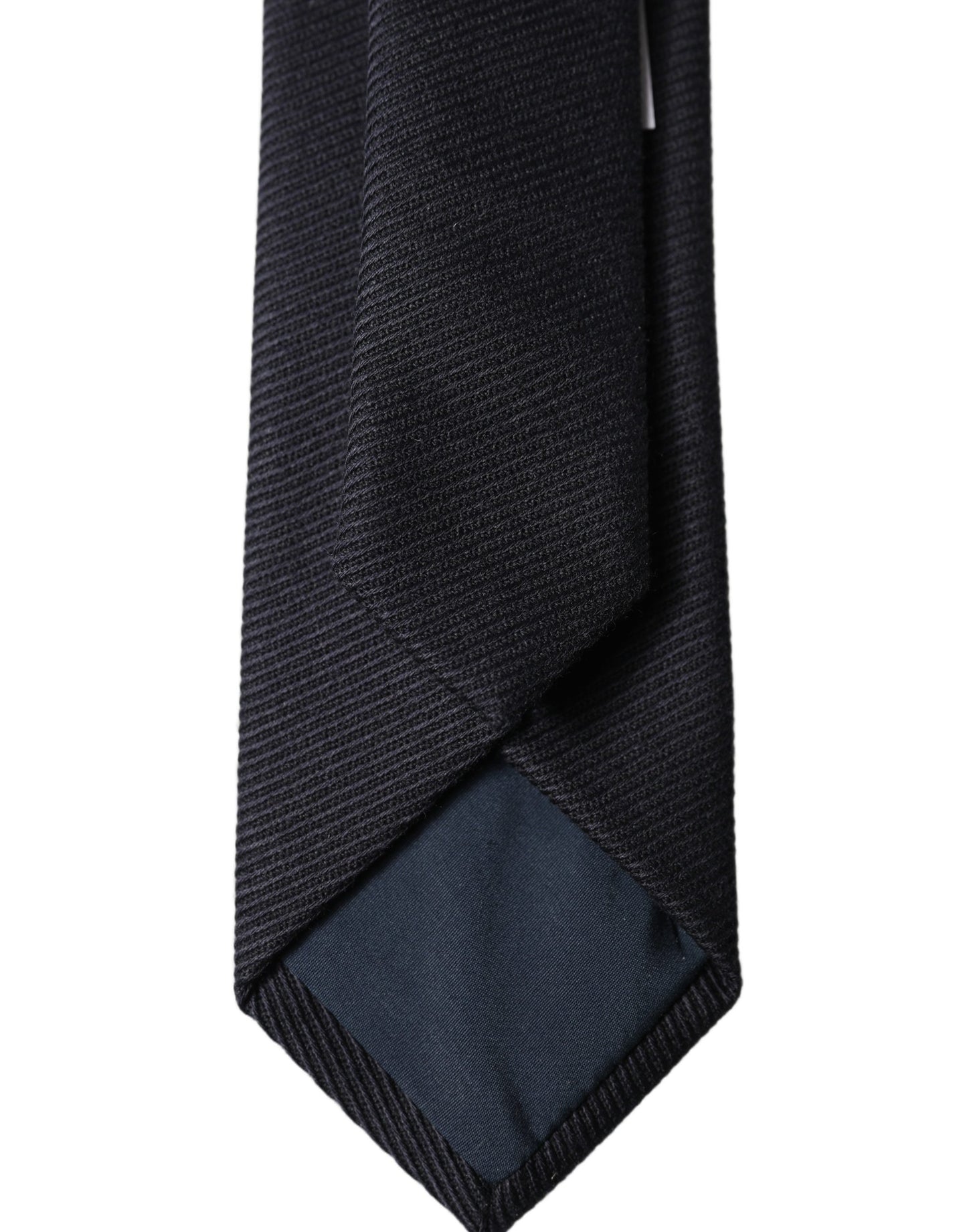 Dolce & Gabbana Black Solid 100% Silk Adjustable Men Tied Necktie Tie