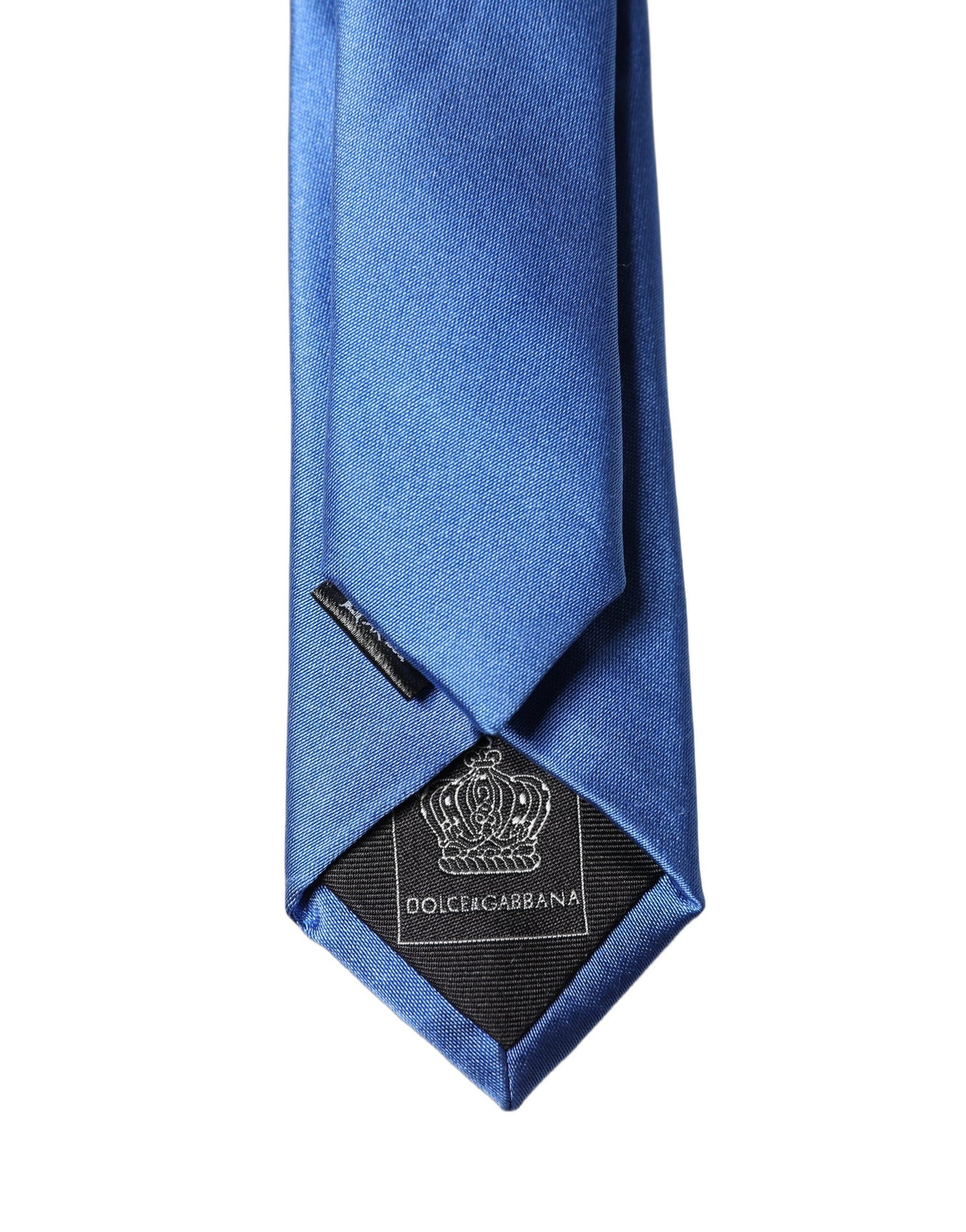 Dolce & Gabbana Blue Satin 100% Silk Adjustable Men Tied Necktie Tie