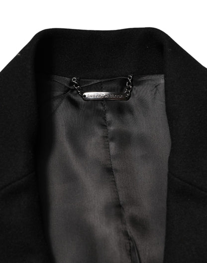 Dolce & Gabbana Black Heraldic Patch Single Breasted Jacket