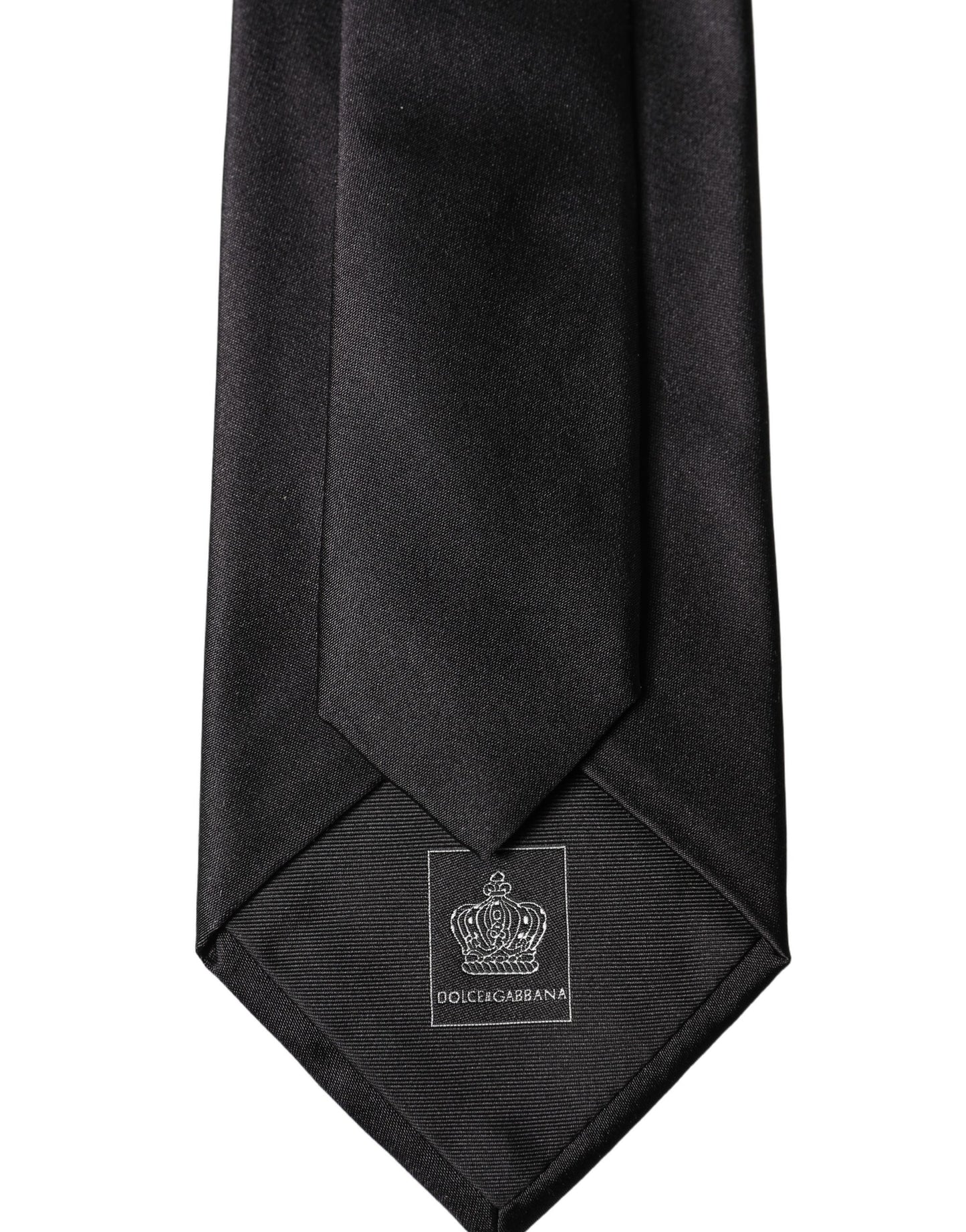 Dolce & Gabbana Black Satin 100% Silk Adjustable Women Tied Necktie Tie