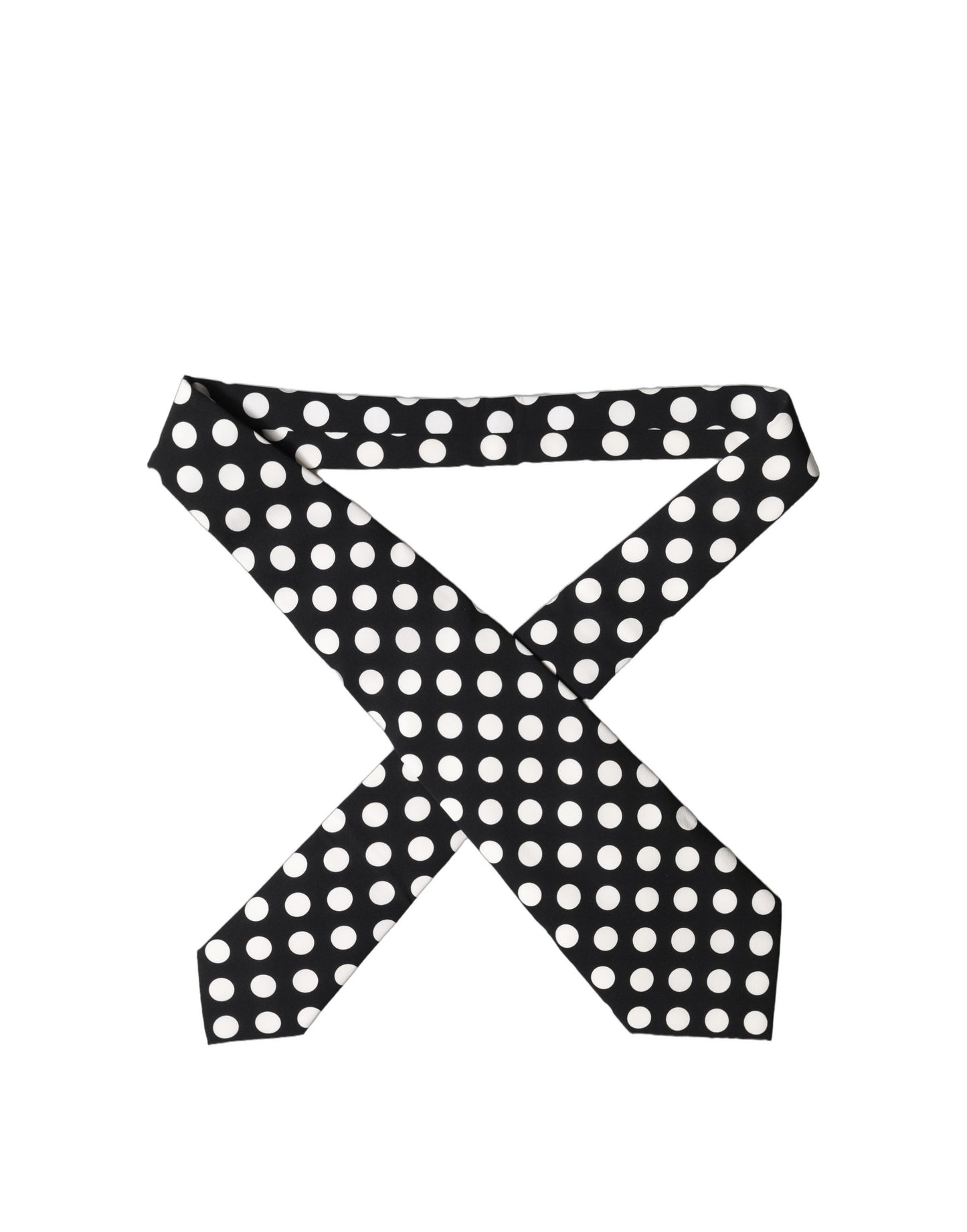 Dolce & Gabbana Black White Polka Dot Silk Adjustable Women Necktie Tie