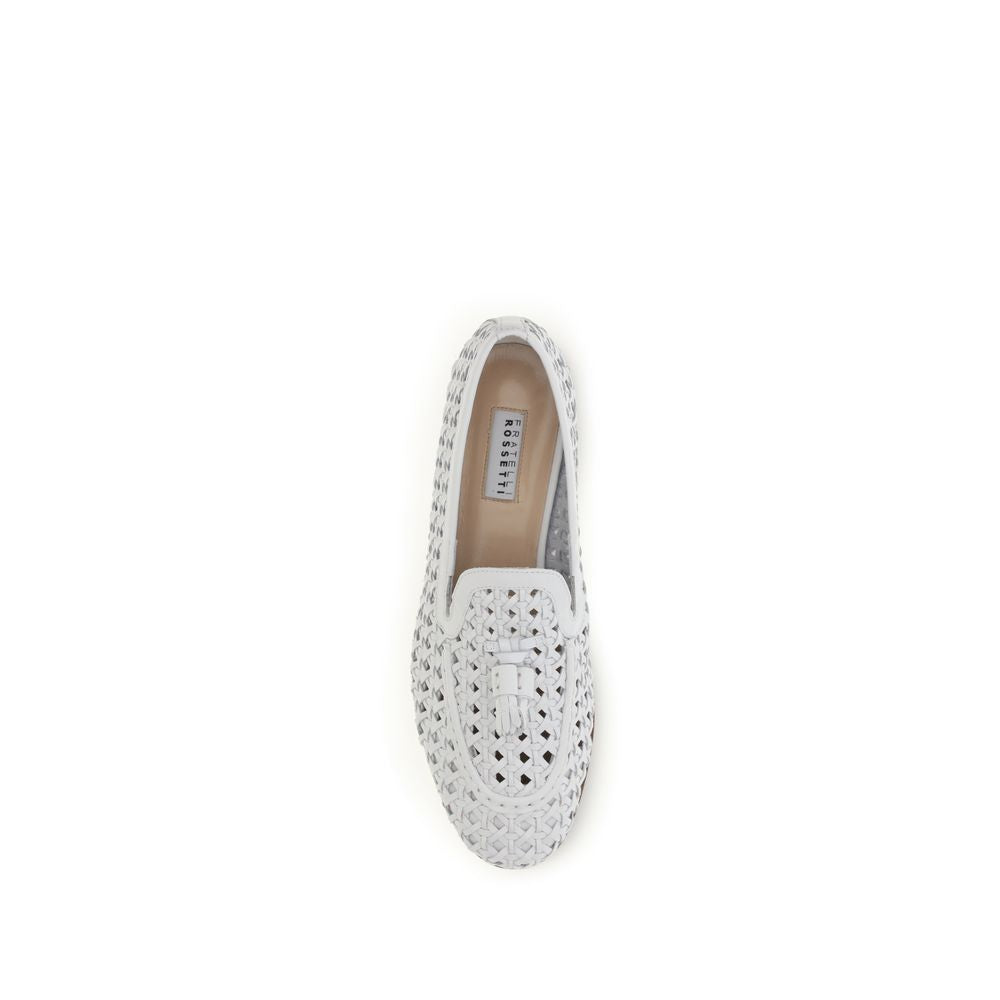 Flat Loafer Slip-On Shoes by Fratelli Rossetti for women in bos taurus calf leather white showcases a timeless silhouette from the Women's Bos Taurus Calf Leather Flat Loafer Slip-On Shoes collection, featuring a timeless flat and for a timeless finish.