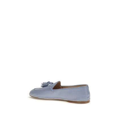 Flat Loafer Slip-On Shoes by Fratelli Rossetti for women in bos taurus calf leather blue showcases a timeless silhouette from the Women's Bos Taurus Calf Leather Flat Loafer Slip-On Shoes collection, featuring a timeless flat and for a timeless finish.