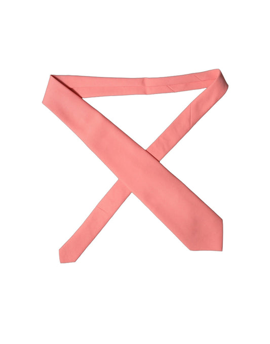 Dolce & Gabbana Coral Pink Polyester Adjustable Women Tied Necktie Tie