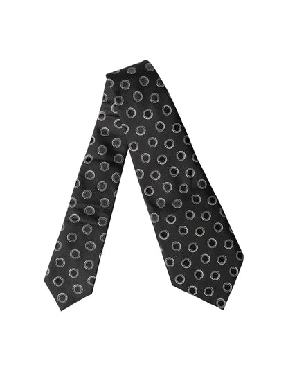 Dolce & Gabbana Black White Polka Dot Silk Adjustable Women Necktie Tie