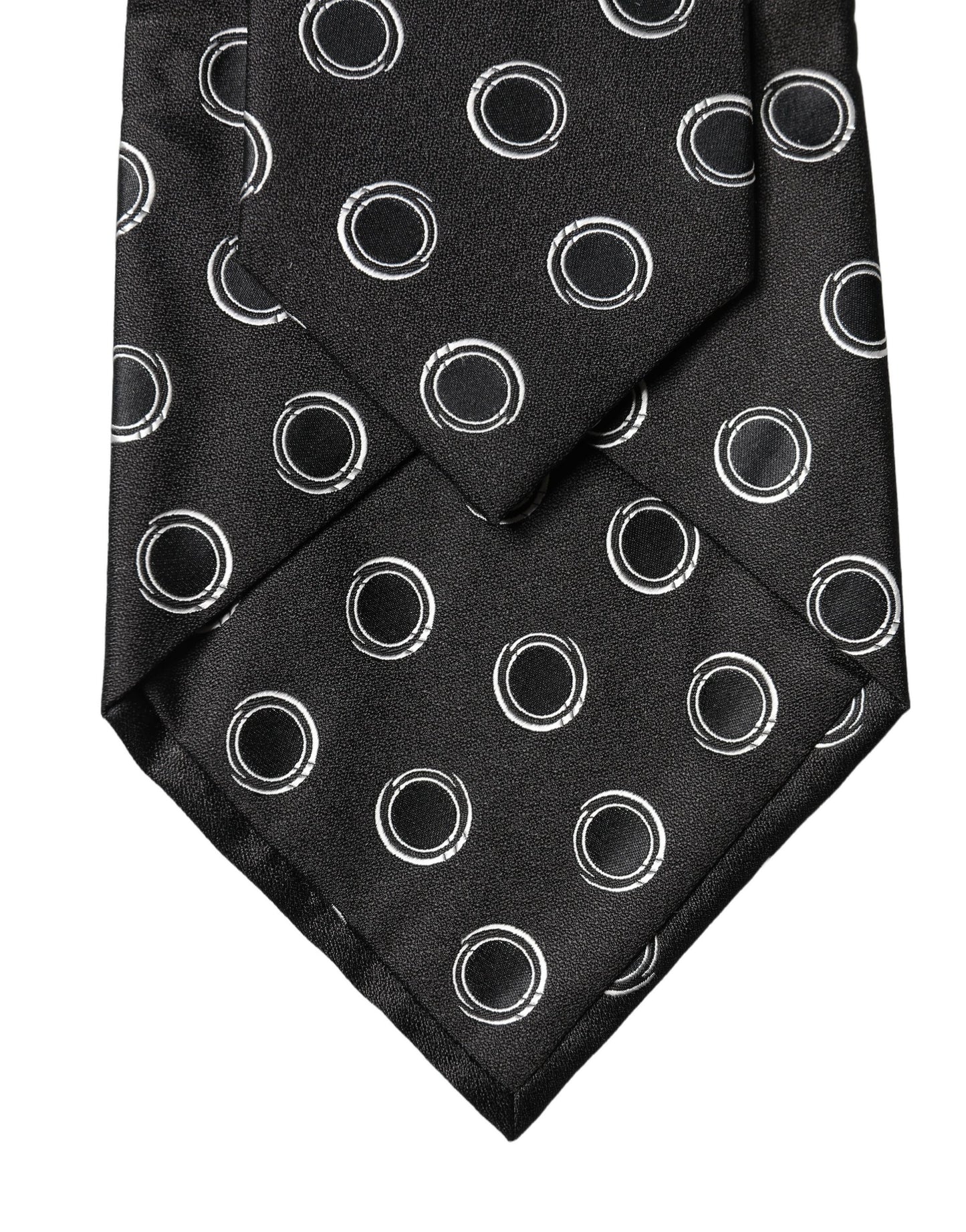 Dolce & Gabbana Black White Polka Dot Silk Adjustable Women Necktie Tie