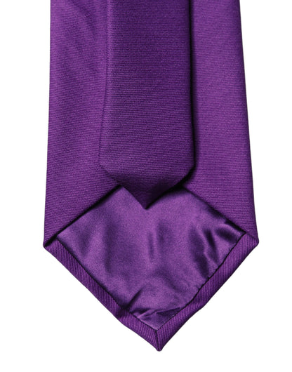 Dolce & Gabbana Purple Polyester Satin Adjustable Women Tied Necktie Tie