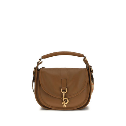 Burberry B Clip Bos Taurus Calf Leather Small 2-in-1 Shoulder & Crossbody Bag - Brown Signature