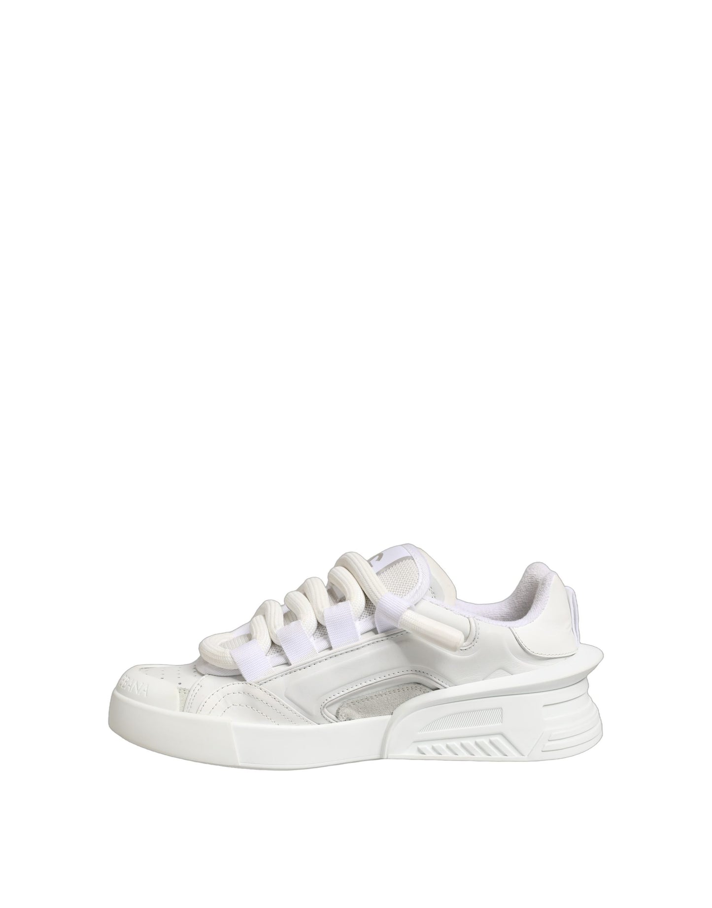 Dolce & Gabbana White Calfskin Leather Low Top Sneakers Shoes