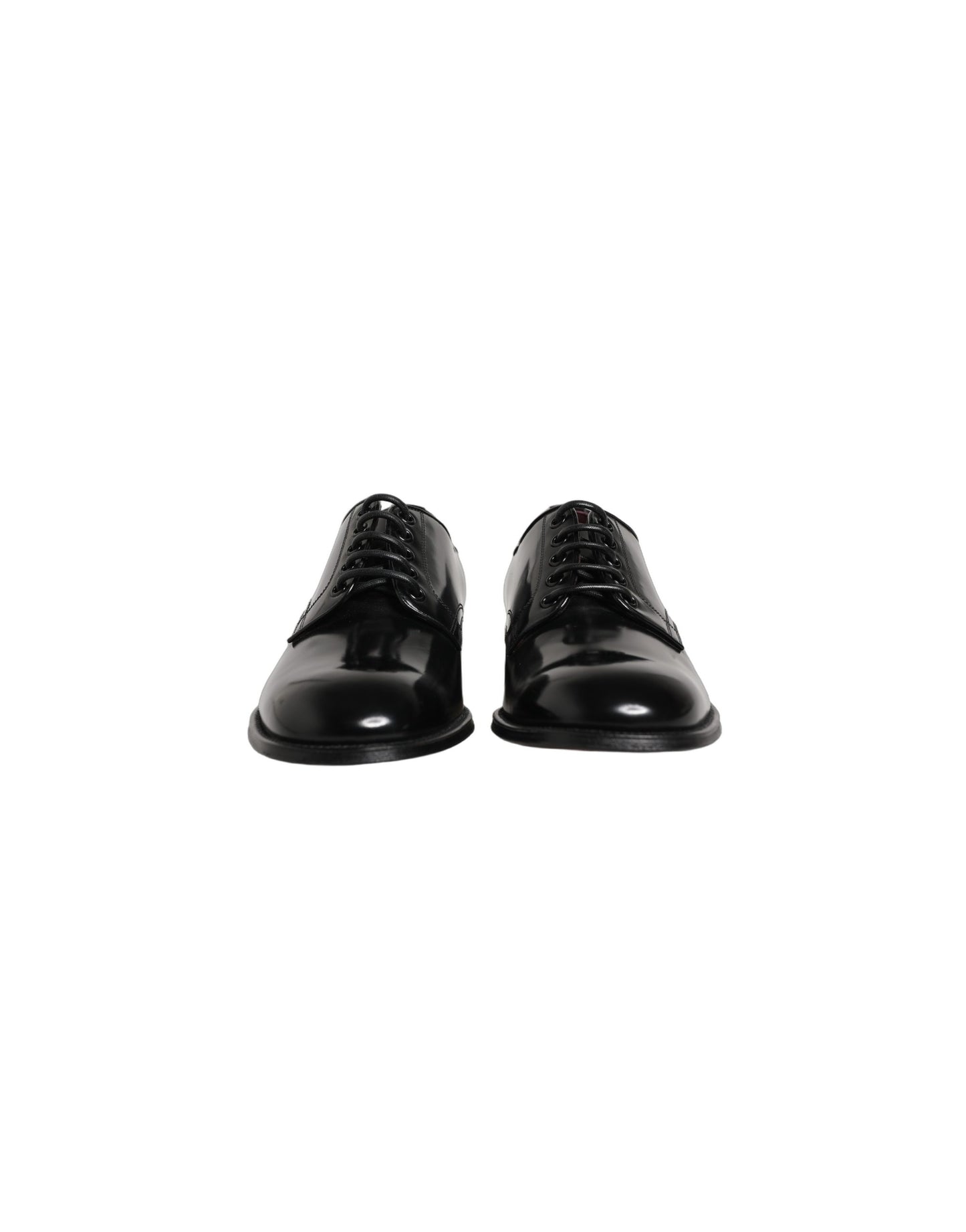 Dolce & Gabbana Black Calfskin Leather Derby Men Dress Shoes