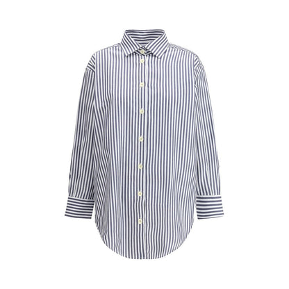 Shirt by Deperlu for women in cotton blue, featuring a nuanced long-sleeve and nuanced for a sophisticated finish.