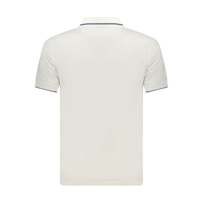 Polo Shirt by Coveri Moving for men in cotton white & signature presents a sleek silhouette, featuring a refined and for a sleek finish.