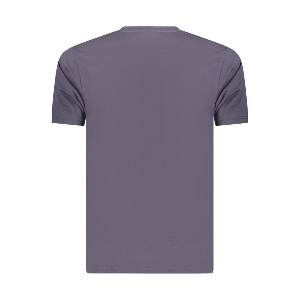 T-Shirt by Coveri Moving for men in cotton blue showcases a fashionable silhouette, elegantly detailed with a fashionable and for a sophisticated, high-fashion look.