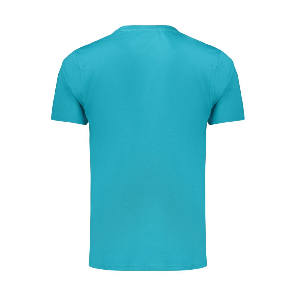 T-Shirt by Coveri Moving for men in cotton azzurro showcases a dramatic silhouette, elegantly detailed with a dramatic and for a truly dramatic finish.