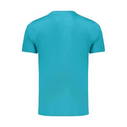 T-Shirt by Coveri Moving for men in cotton azzurro showcases a dramatic silhouette, elegantly detailed with a dramatic and for a truly dramatic finish.