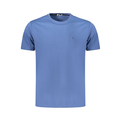 T-Shirt by Coveri Moving for men in cotton blue showcases a fashionable silhouette, elegantly detailed with a fashionable and for a sophisticated, high-fashion look.