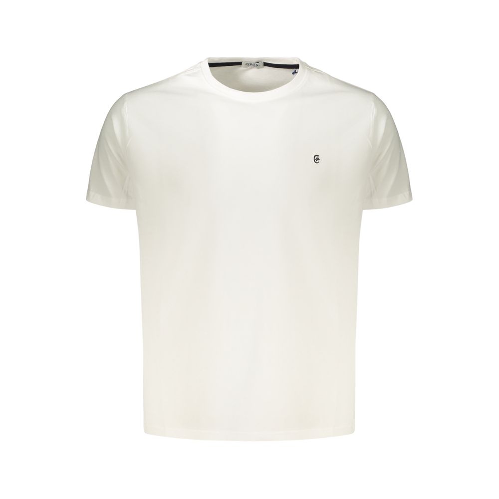 T-Shirt by Coveri Moving for men in cotton white showcases a dramatic silhouette, elegantly detailed with a dramatic and for a truly dramatic finish.