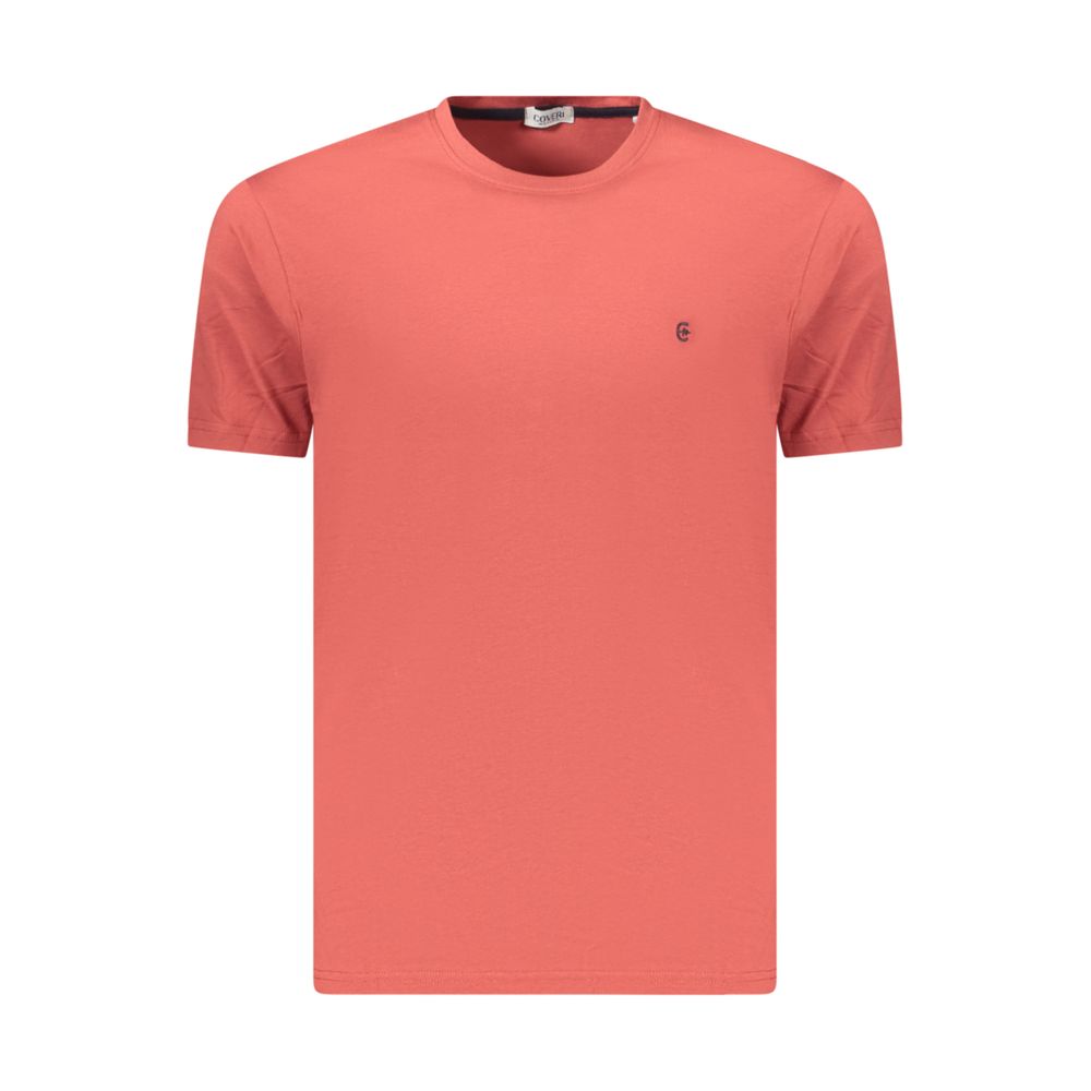 T-Shirt by Coveri Moving for men in cotton red showcases a unassuming silhouette, artfully detailed with a refined and unassuming for a sophisticated, contemporary look.