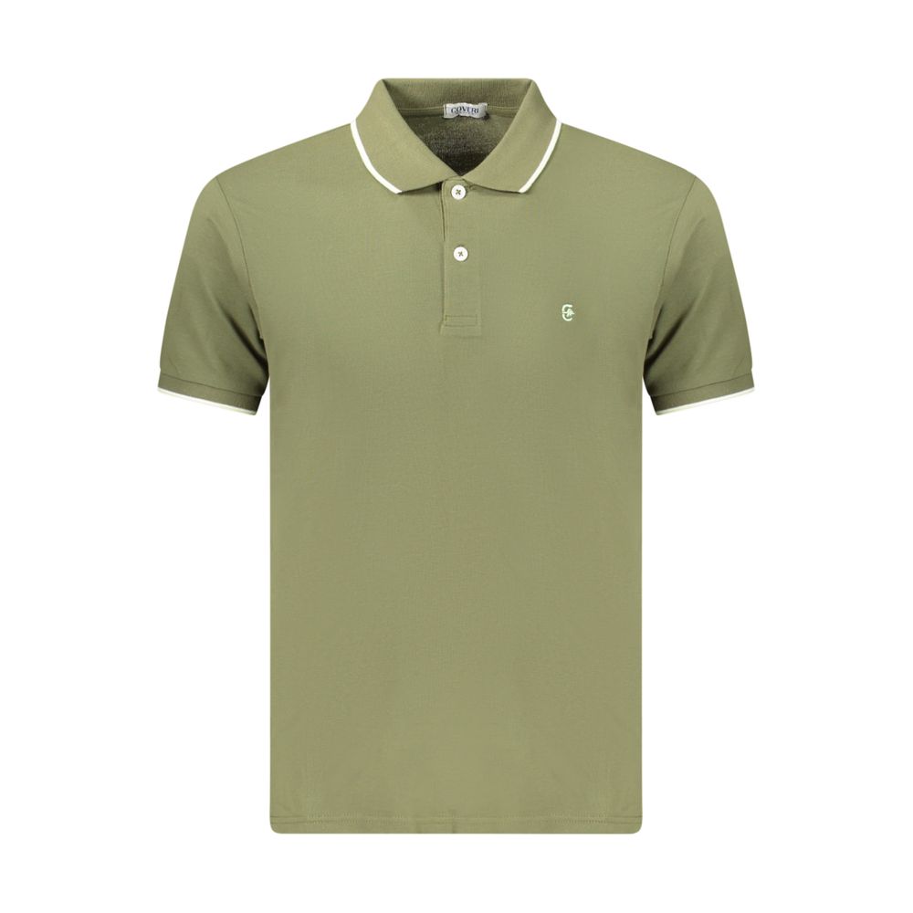 Polo Shirt by Coveri Moving for men in cotton green showcases a sharp silhouette, detailed with a refined and sharp for a sophisticated finish.