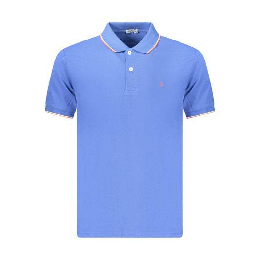 Polo Shirt by Coveri Moving for men in cotton blue features a eye catching silhouette, showcasing a refined and for a eye catching finish.