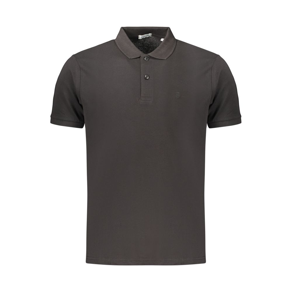 Polo Shirt by Coveri Moving for men in cotton black showcases a sharp silhouette, detailed with a refined and sharp for a sophisticated finish.