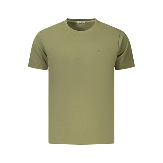 T-Shirt by Coveri Moving for men in cotton green showcases a fashionable silhouette, elegantly detailed with a fashionable and crew neckline for a sophisticated, high-fashion look.