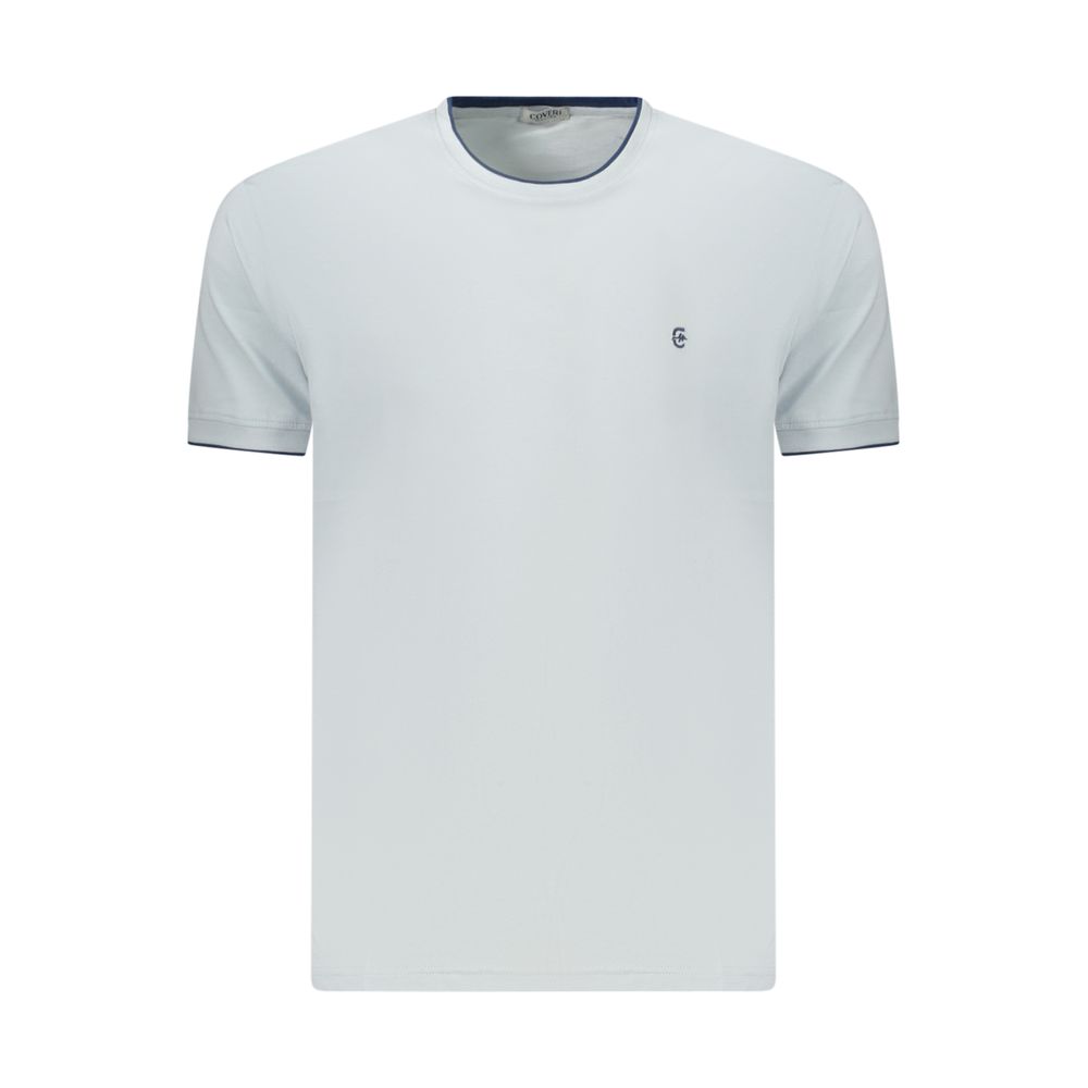 T-Shirt by Coveri Moving for men in cotton blue features an on trend silhouette, perfectly showcasing a on trend and crew neckline for an elevated aesthetic.