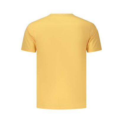 T-Shirt by Coveri Moving for men in cotton orange showcases a fashionable silhouette, elegantly detailed with a fashionable and crew neckline for a sophisticated, high-fashion look.