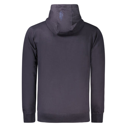 Hooded Sweatshirt Hoodie by Coveri Moving for men in cotton blue showcases a city-ready silhouette, artfully detailed with a signature and for a city-ready finish.