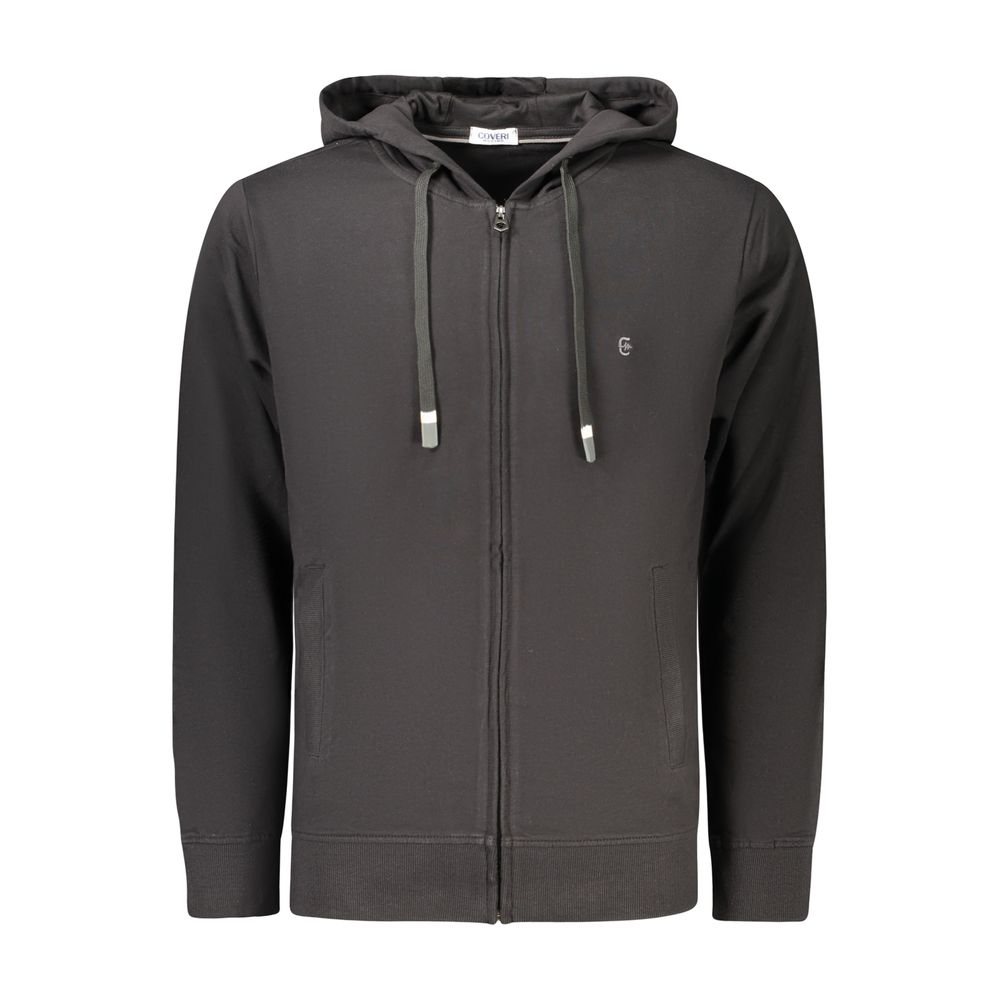 Hooded Sweatshirt Hoodie by Coveri Moving for men in cotton black features a authentic silhouette, showcasing a sophisticated hooded neckline and authentic detail for a refined finish.