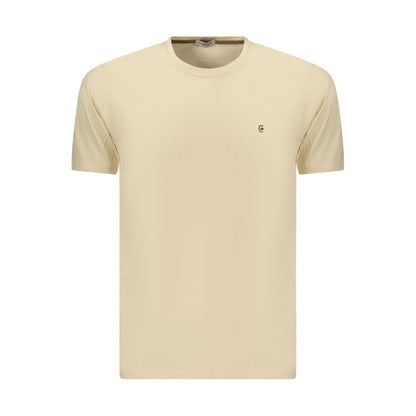 T-Shirt by Coveri Moving for men in cotton beige showcases a unassuming silhouette, artfully detailed with a refined crew neckline and unassuming for a sophisticated, contemporary look.
