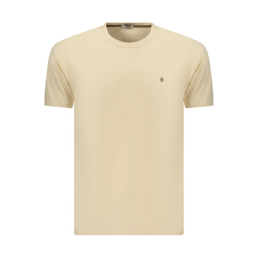 T-Shirt by Coveri Moving for men in cotton beige showcases a unassuming silhouette, artfully detailed with a refined crew neckline and unassuming for a sophisticated, contemporary look.
