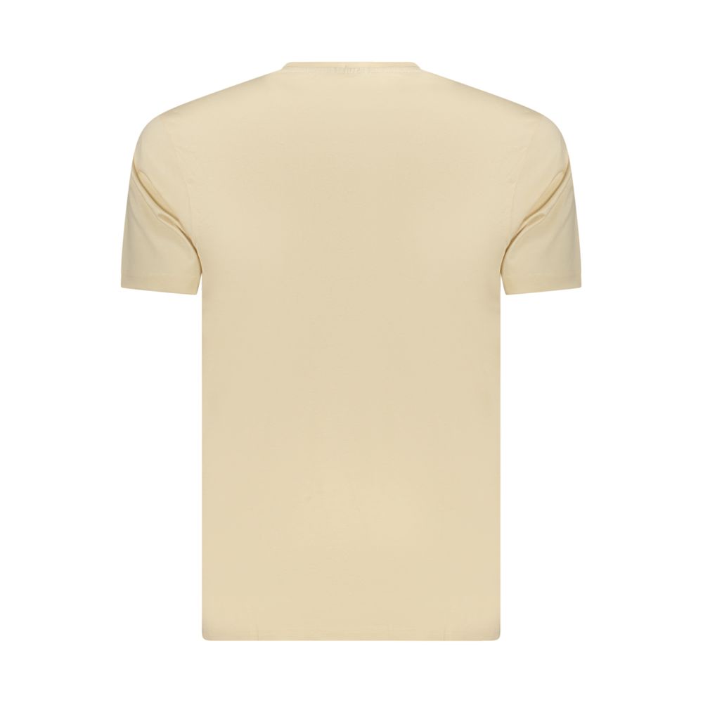 T-Shirt by Coveri Moving for men in cotton beige showcases a dramatic silhouette, elegantly detailed with a dramatic and for a truly dramatic finish.