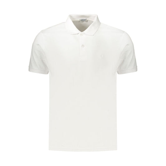 Polo Shirt by Coveri Moving for men in cotton white presents a distinguished silhouette, showcasing a sophisticated and distinguished for a truly distinguished finish.