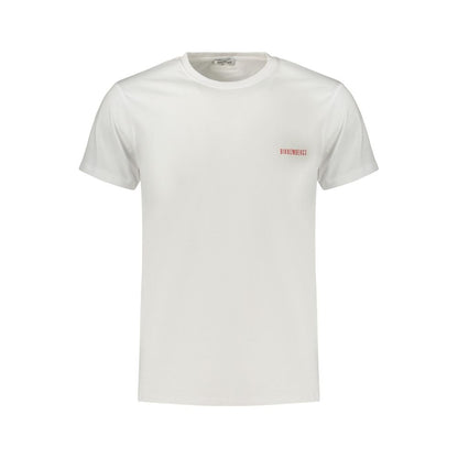 T-Shirt by Bikkembergs for men in cotton white, print & striped showcases a dramatic silhouette, elegantly detailed with a dramatic crew neckline and for a truly dramatic finish.