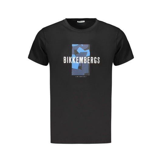 T-Shirt by Bikkembergs for men in cotton black & print features a plush silhouette, showcasing a sophisticated crew neckline and for a truly plush finish.