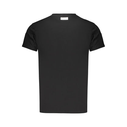 T-Shirt by Bikkembergs for men in cotton black & print showcases a fashionable silhouette, elegantly detailed with a fashionable and crew neckline for a sophisticated, high-fashion look.