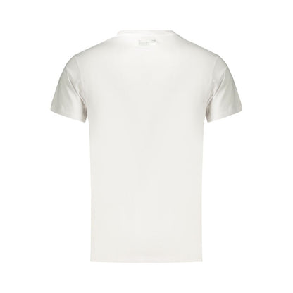 T-Shirt by Bikkembergs for men in cotton white & print showcases a unassuming silhouette, artfully detailed with a refined crew neckline and unassuming for a sophisticated, contemporary look.