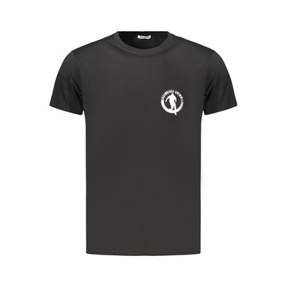 T-Shirt by Bikkembergs for men in cotton black & print showcases a dramatic silhouette, elegantly detailed with a dramatic crew neckline and for a truly dramatic finish.
