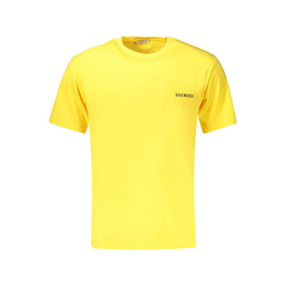 T-Shirt by Bikkembergs for men in cotton yellow & print showcases a fashionable silhouette, elegantly detailed with a fashionable and crew neckline for a sophisticated, high-fashion look.