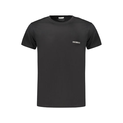 T-Shirt by Bikkembergs for men in cotton black, print & striped showcases a dramatic silhouette, elegantly detailed with a dramatic crew neckline and for a truly dramatic finish.
