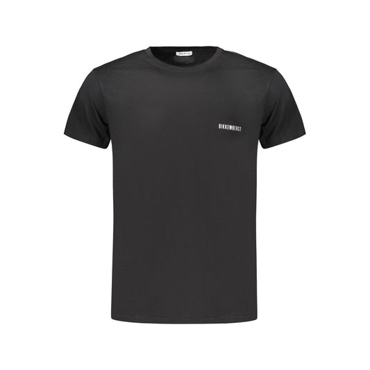 T-Shirt by Bikkembergs for men in cotton black, print & striped showcases a dramatic silhouette, elegantly detailed with a dramatic crew neckline and for a truly dramatic finish.
