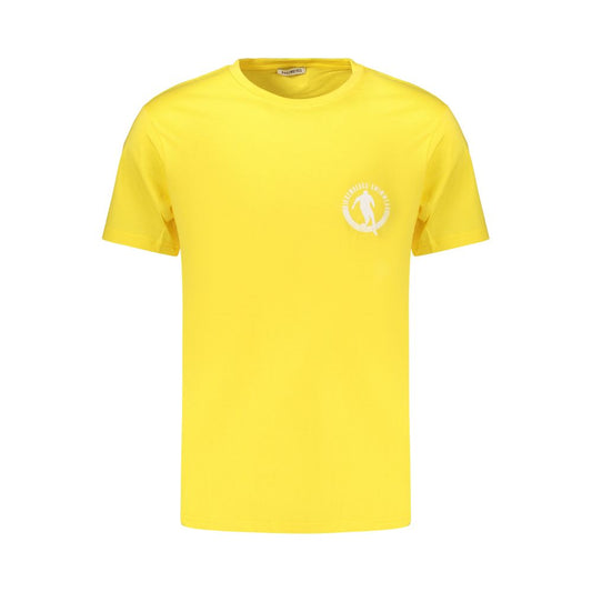 T-Shirt by Bikkembergs for men in cotton yellow showcases a unassuming silhouette, artfully detailed with a refined crew neckline and unassuming for a sophisticated, contemporary look.